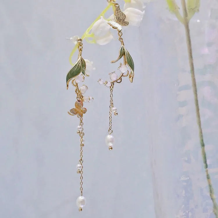 Chinese Style Lily of The Valley Earrings Without Piercing