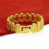 925 Silver 24k Bracelet Chinese Style Men's Jewelry Chain Birthday Gift