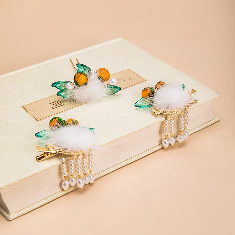 Chinese Style Hair Ball Lovely Fairy Hair Clip Antique Hair Accessories