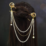 Chinese Style Hair Jewelry Metal Hair Sticks Forks Pearl Pendant