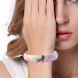 Chinese Style Ceramic Bangles Pastel Charm Bangle for Women