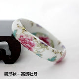 Chinese Style Ceramic Bangles Pastel Charm Bangle for Women