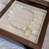 Chinese High Opal Stone Jade Pendant Bracelet Women Wedding Jewelry