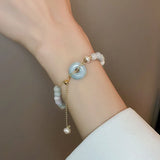 Chinese High Opal Stone Jade Pendant Bracelet Women Wedding Jewelry