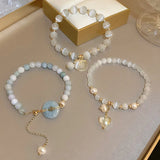 Chinese High Opal Stone Jade Pendant Bracelet Women Wedding Jewelry