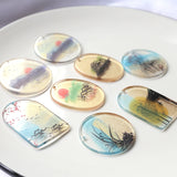 Chinese Landscape Painting Resin Earring Charms 20pcs