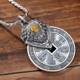 Chinese Style Lucky Pixiu Mountain Ghost Sterling Silver Men's Necklace