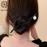 Chinese Style Baroque Bead Acrylic Hairpin