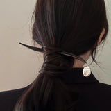 Natural Baroque Pearl Geometric Hairpin Sandalwood Hair Stick