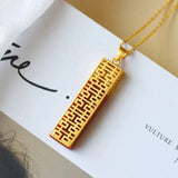 S925 Silver Red Agate Lucky Pendant Necklace Double Happiness Clavicle
