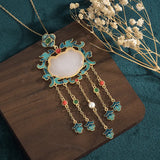 Chinese Style Palace Pendants Lady Cheongsam Tassel Jewelry with Box
