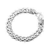 Chinese Style Retro Silver Bracelet Wide Multi-circle Birthday Gift
