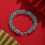 Chinese Retro Silver Bracelet Old Personality Wide Multi-circle