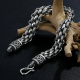 Chinese Retro Silver Bracelet Old Personality Wide Multi-circle