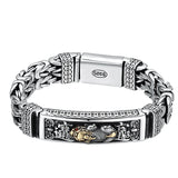 Chinese Retro Silver Double-stranded Men's Bracelet
