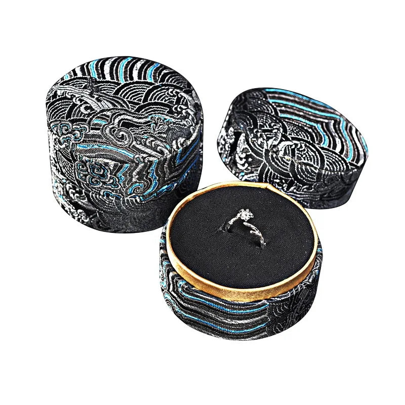 Chinese Style Ring Brocade Box, Small Things Storage Box, Wedding Ring Box