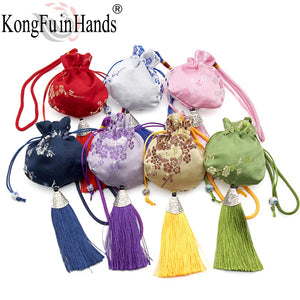 Chinese Style Sachet Bag Plum Blossom Pattern Car Pendant Tassel Decoration