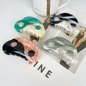Sweet Geometric Hair Clip Acetic Acid Delicate Taiji Design