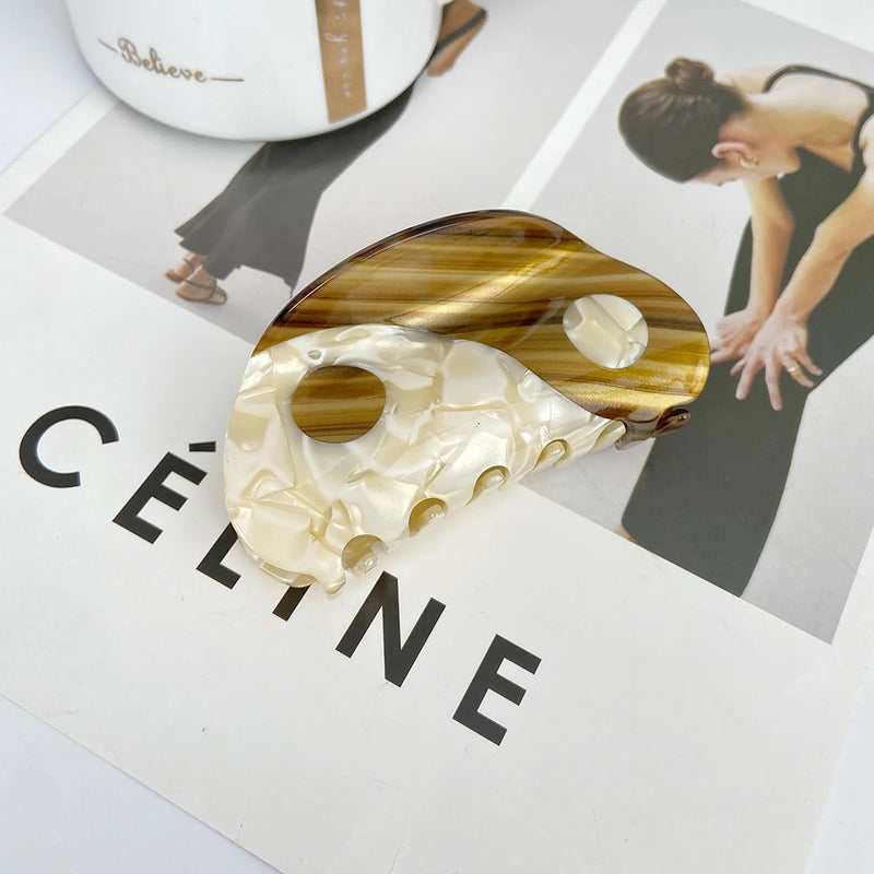 Sweet Geometric Hair Clip Acetic Acid Delicate Taiji Design