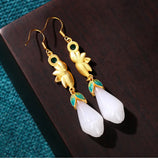 Chinese Style Magnolia Earrings Retro Cheongsam Wedding Jewelry