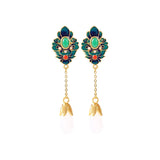 Chinese Style Magnolia Chain Earrings for Women