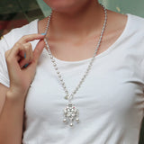 Chinese Style 925 Silver Fish Pendant Necklace Vintage Charm Jewelry