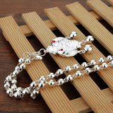 Chinese Style 925 Silver Fish Pendant Necklace Vintage Charm Jewelry