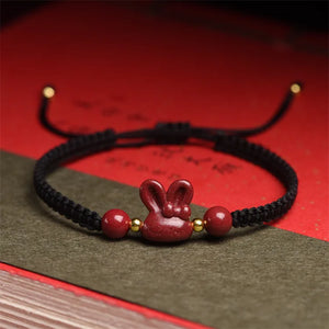 Chinese Year of Fate Cinnabar Rabbit Red Rope Lucky Bracelet