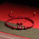 Chinese Year of Fate Cinnabar Rabbit Red Rope Lucky Bracelet