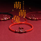 Chinese Year of Fate Cinnabar Rabbit Red Rope Lucky Bracelet