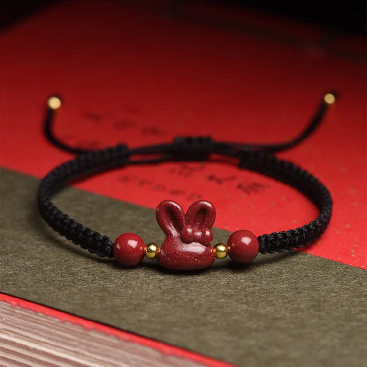 Chinese Year of Fate Cinnabar Rabbit Red Rope Lucky Bracelet
