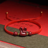 Chinese Year of Fate Cinnabar Rabbit Red Rope Lucky Bracelet