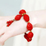 Taiwan Red Cinnabar 18 Arhat Bracelet Men Year Hand String Chensha Buddha Bead
