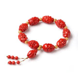 Taiwan Red Cinnabar 18 Arhat Bracelet Men Year Hand String Chensha Buddha Bead
