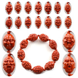 Chinese Tibetan Cinnabar Buddha Bracelet Men Women Jewelry