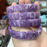 Chinese Tourmaline Stone Beads Bracelet Natural Gemstone Bangle