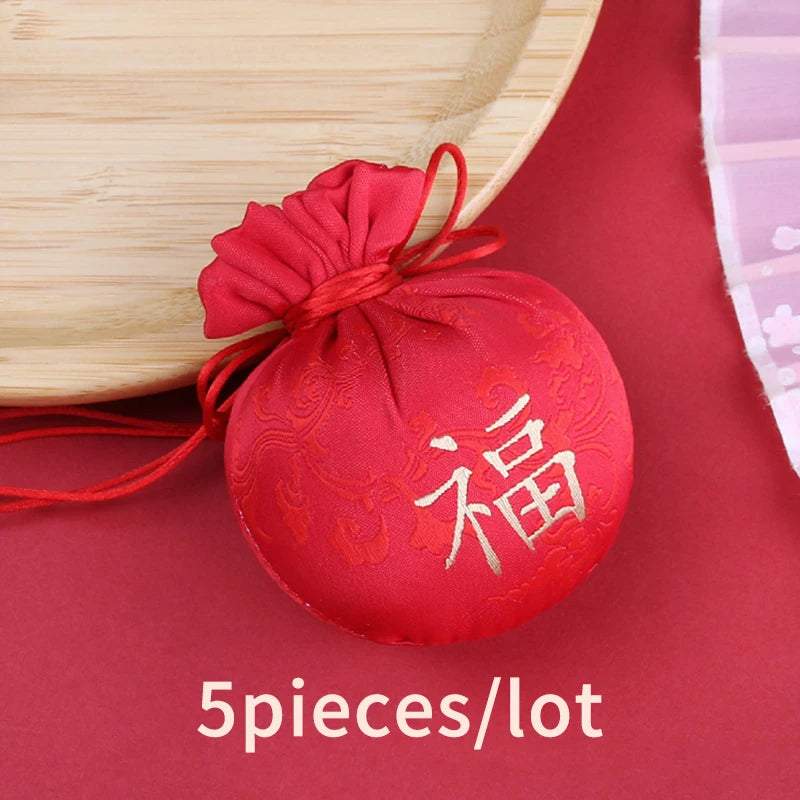 Chinese Traditional Antique Brocade Bag Pray for Peace Empty Bag