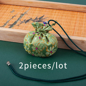 Chinese Traditional Small Ball Sachet Pendant Embroidered Brocade Empty Bag