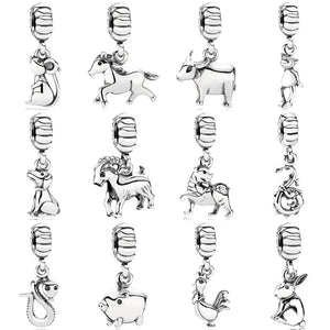 Chinese Zodiac Dog Snake Rat Mouse Rabbit Pendant Beads Charm