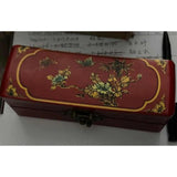 Chinese Vintage Wooden Pillow Box Jewelry Box & Flower Bird Pattern