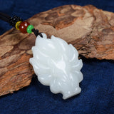 Chinese Jade 9 Tailed Fox Pendant Necklace Charm Jewellery