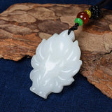 Chinese Jade 9 Tailed Fox Pendant Necklace Charm Jewellery