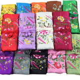 Chinese Wind Silk Jewelry Organizer Pouch Zipper Bag Travel Roll Bag