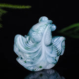 Chinese Xinjiang Colorful Jade Goldfish Pendant Necklace