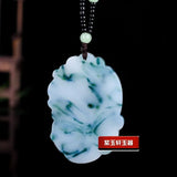 Chinese Xinjiang Jade Ruyi Abacus Pendant Necklace Luck Men Chain