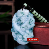 Chinese Xinjiang Jade Ruyi Abacus Pendant Necklace Luck Men Chain