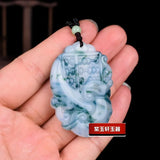 Chinese Xinjiang Jade Ruyi Abacus Pendant Necklace Luck Men Chain