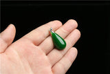 Xinjiang Green Jade Water Drop Pendant Necklace Amulet Luck Men Sweater Chain