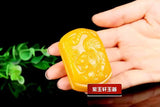 Chinese Yellow Jade Zodiac Tiger Pendant Necklace Charm Jewellery