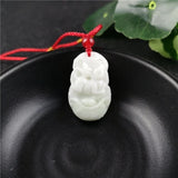 Chinese Zodiac Jade Pendant Necklace Charm Lucky Amulet